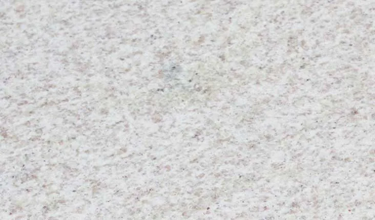Chapa de Granito Branco Siena, granito claro de tonalidade suave, com pontos escuros discretos